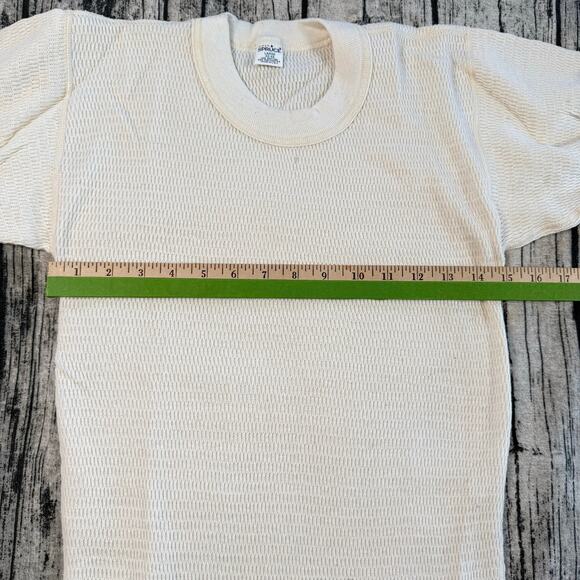 VTG Long Mayo Spruce Men L Thermal Waffle Knit Long Sleeve Top Utility Stretchy - Picture 7 of 9